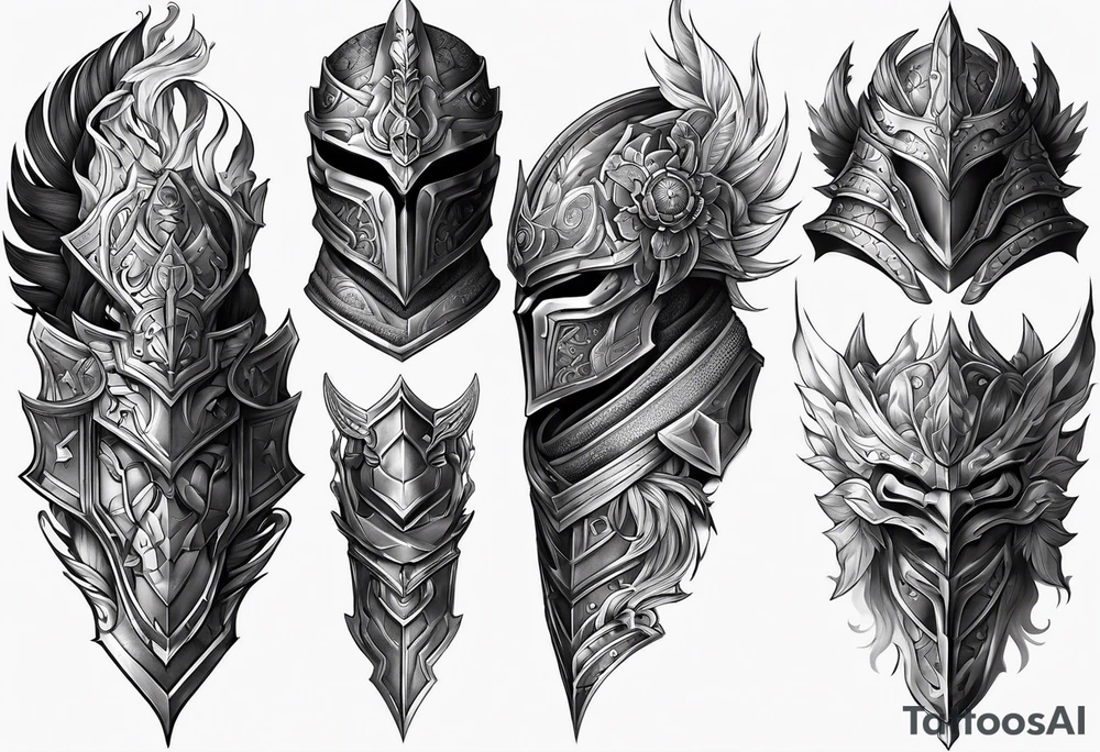 Armor on only one arm tattoo idea