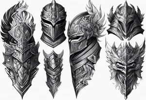 Armor on only one arm tattoo idea