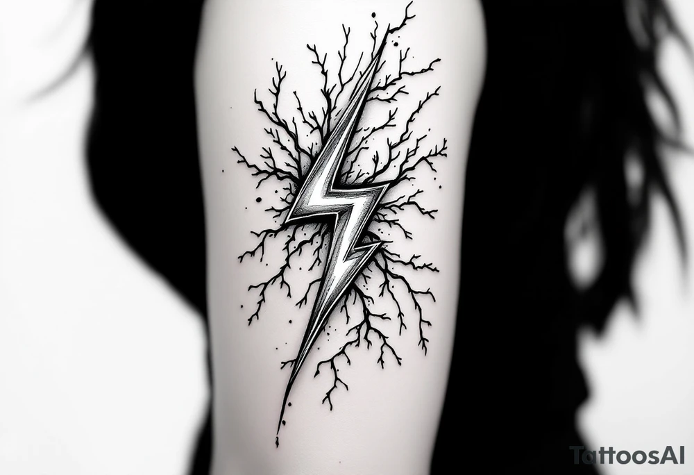 Lightning bolts striking tattoo idea