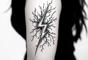 Lightning bolts striking tattoo idea