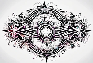neo-tribal abstract lines gradient tattoo idea