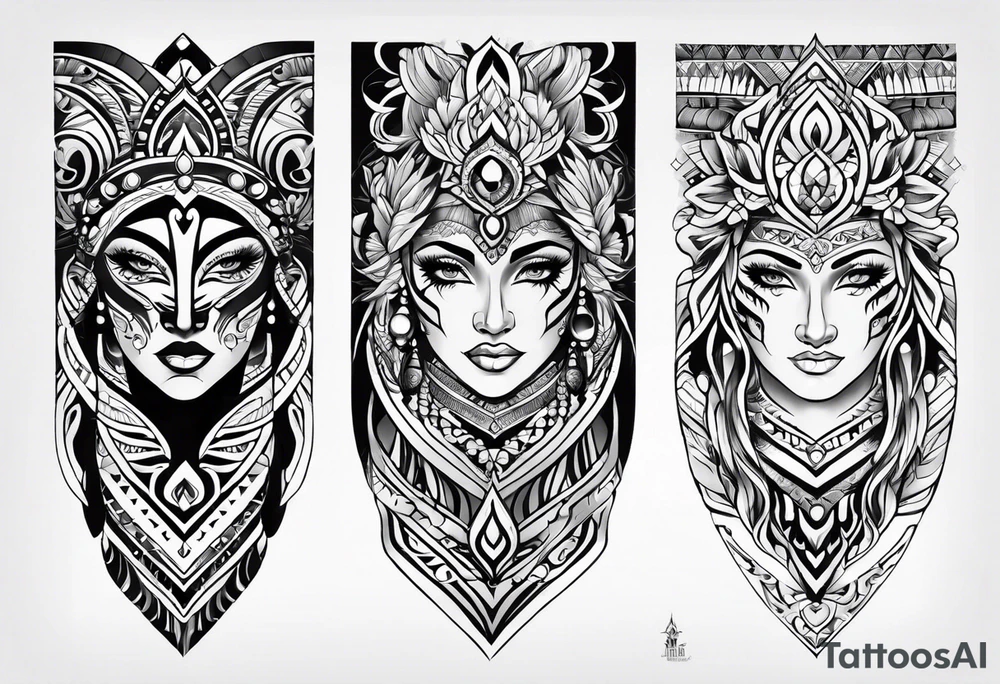 Tribal arm sleeve tattoo idea