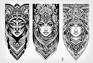 Tribal arm sleeve tattoo idea