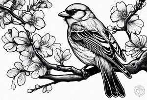 Bird oak tattoo idea