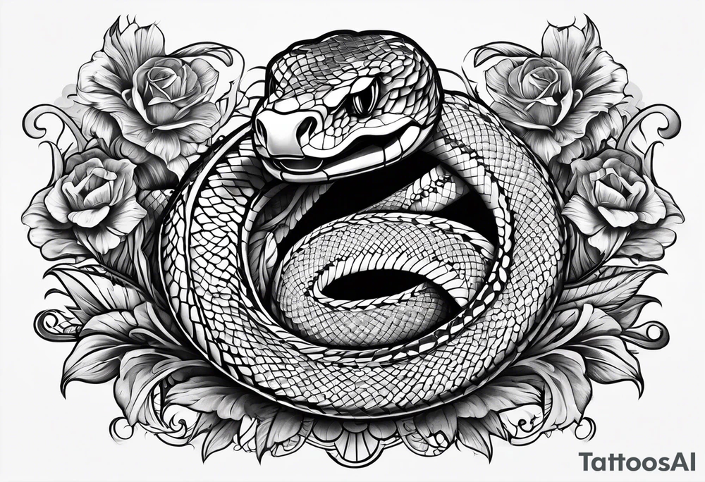 snake wrapped around a dagger tattoo idea