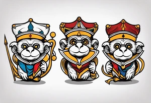 3 wise monekys tattoo idea