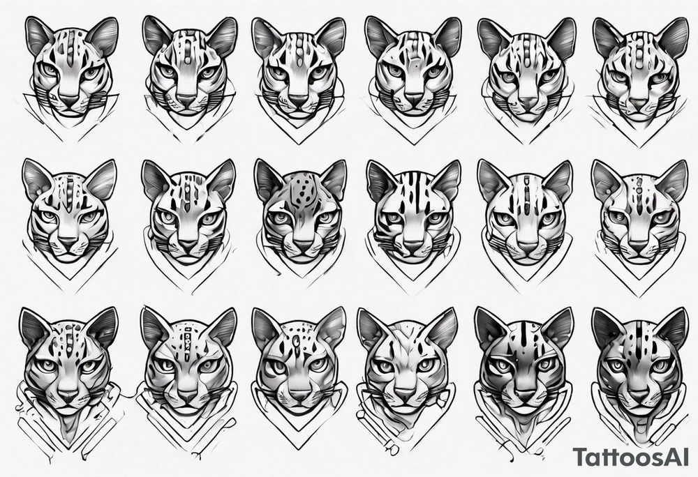 cybernetic ocelot tattoo idea