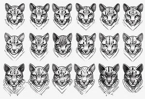cybernetic ocelot tattoo idea