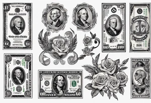 dollar bills tattoo idea
