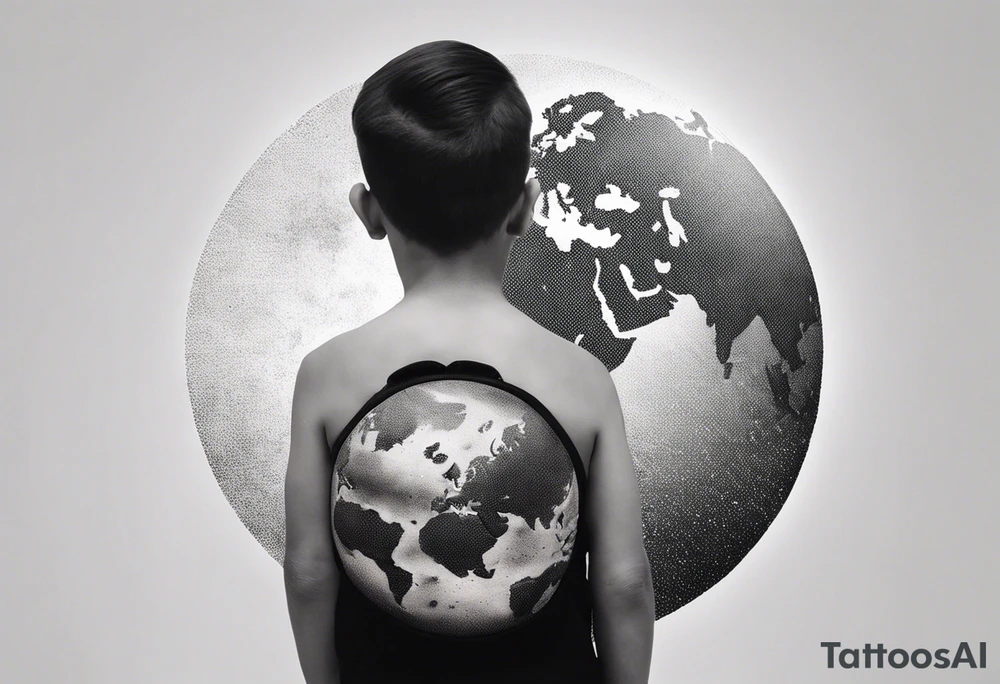a child who carries the earth on his back tattoo idea