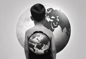 a child who carries the earth on his back tattoo idea