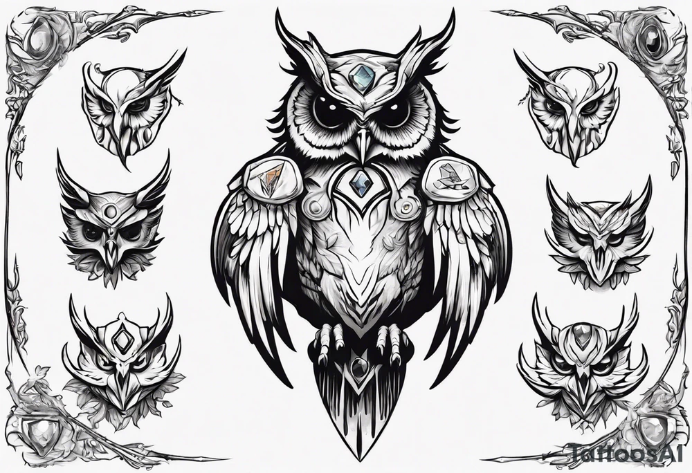 The Demon Owl Stolas, a Prince of Hell who is obsessed with gems, knowledge of astrology and poisonous plants. tattoo idea