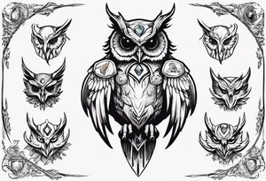 The Demon Owl Stolas, a Prince of Hell who is obsessed with gems, knowledge of astrology and poisonous plants. tattoo idea