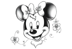 Mickey Mouse with Amelia on top tattoo idea