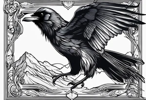 raven flying tattoo idea