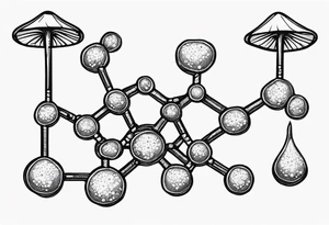 psilocybin and serotonin chemical structure tattoo idea