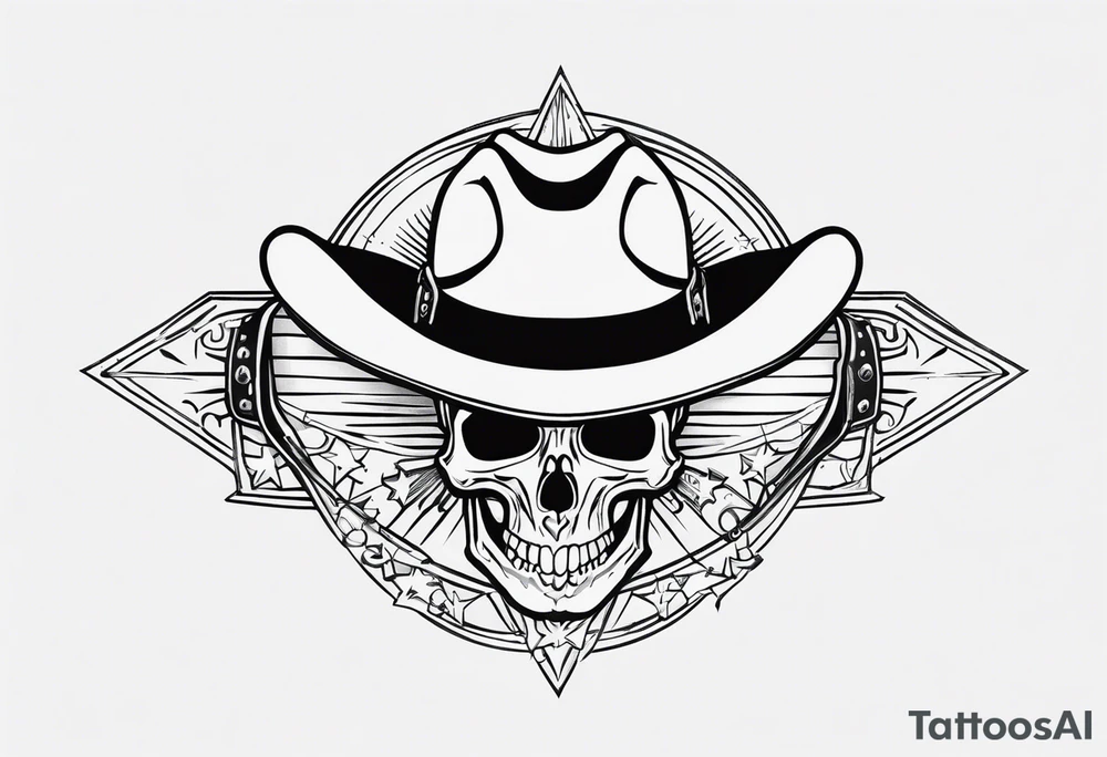 cowboy skeleton star belt tattoo idea