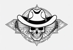 cowboy skeleton star belt tattoo idea