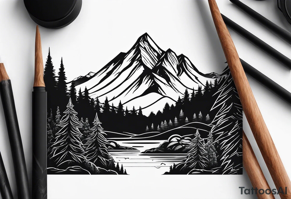 Simple mountain tattoo idea