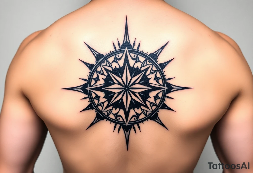 Double layered Compass rose tattoo idea