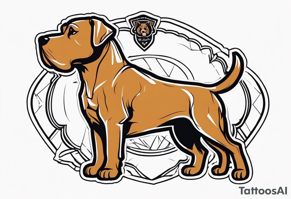 Dog wearing boxing gloves tattoo idea