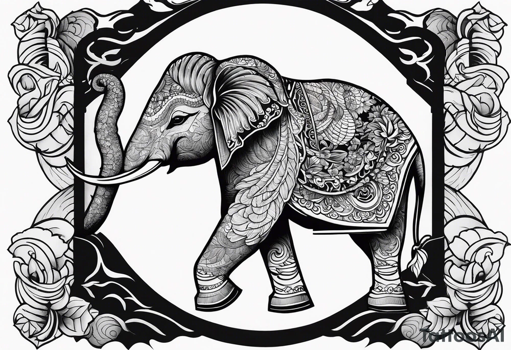 winged elephant tattoo idea