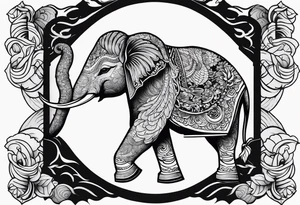 winged elephant tattoo idea