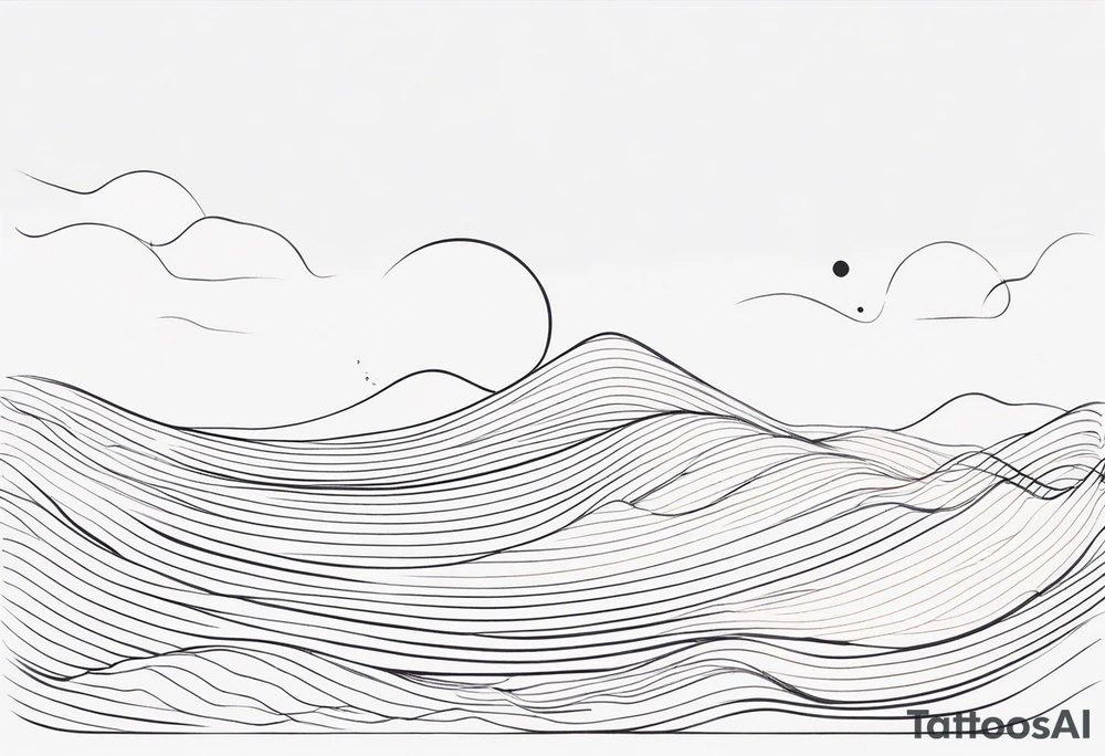 Single line wave tattoo tattoo idea