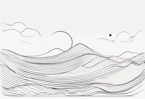 Single line wave tattoo tattoo idea