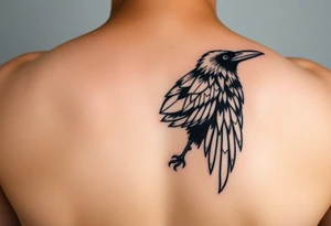 Geometric crow tattoo idea