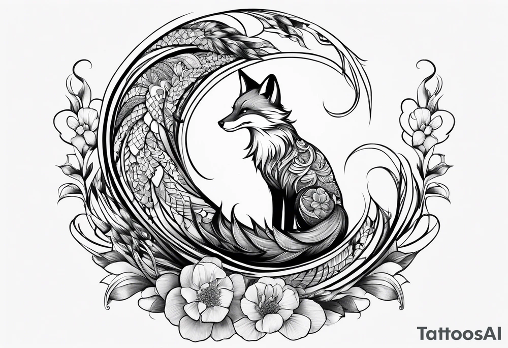 9 fox tails tattoo idea