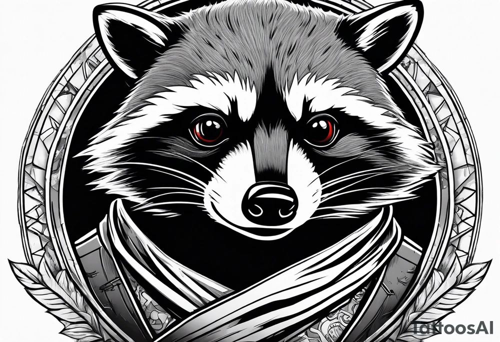 raccoon wearing a Superman t-shirt tattoo idea