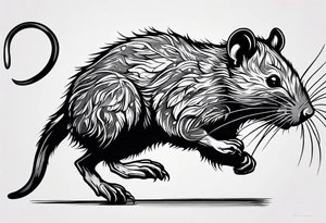 Black rat running tattoo idea