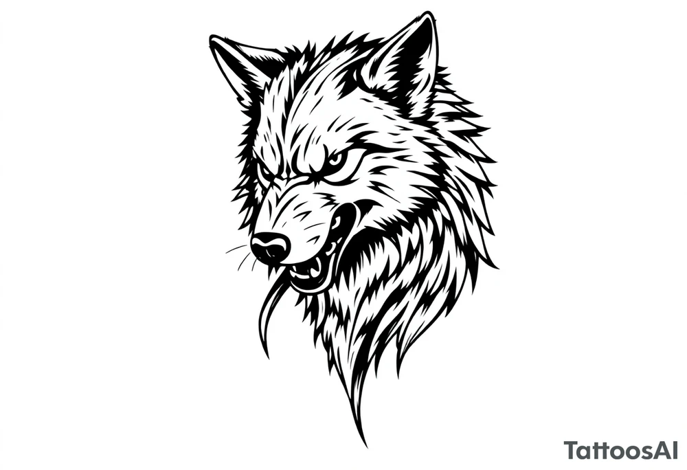 Big bad wolf blowing kisses tattoo idea