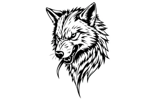Big bad wolf blowing kisses tattoo idea