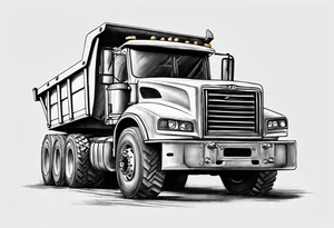 Realistic tattoo of a Dump truck on a forearm tattoo idea