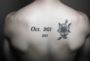 October 27, 2021 Roman numeral date and October birth flower tattoo idea