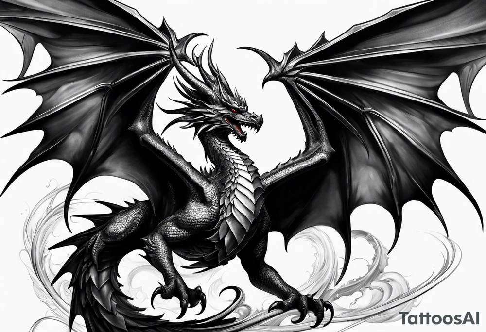 Weiblicher drachen tattoo idea