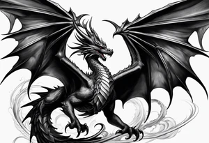 Weiblicher drachen tattoo idea