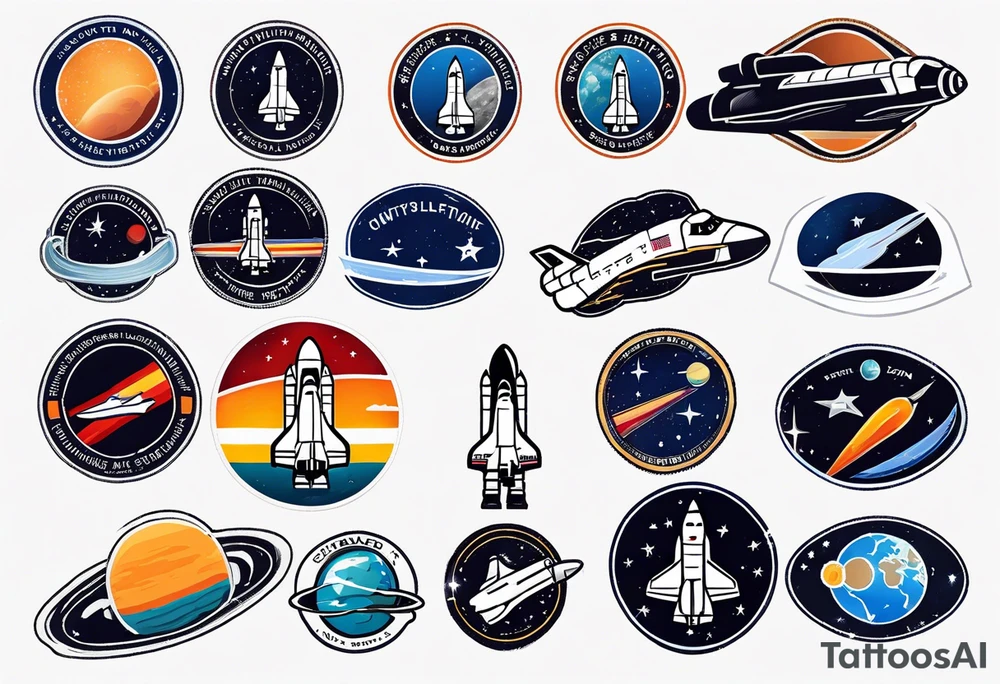 space shuttle mission patches stacked together tattoo idea