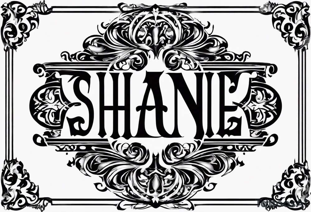 A stencil Ambigram that reads Shane’s and it also reads Brandy tattoo idea