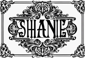 A stencil Ambigram that reads Shane’s and it also reads Brandy tattoo idea