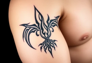 a flame in a roots form tattoo idea