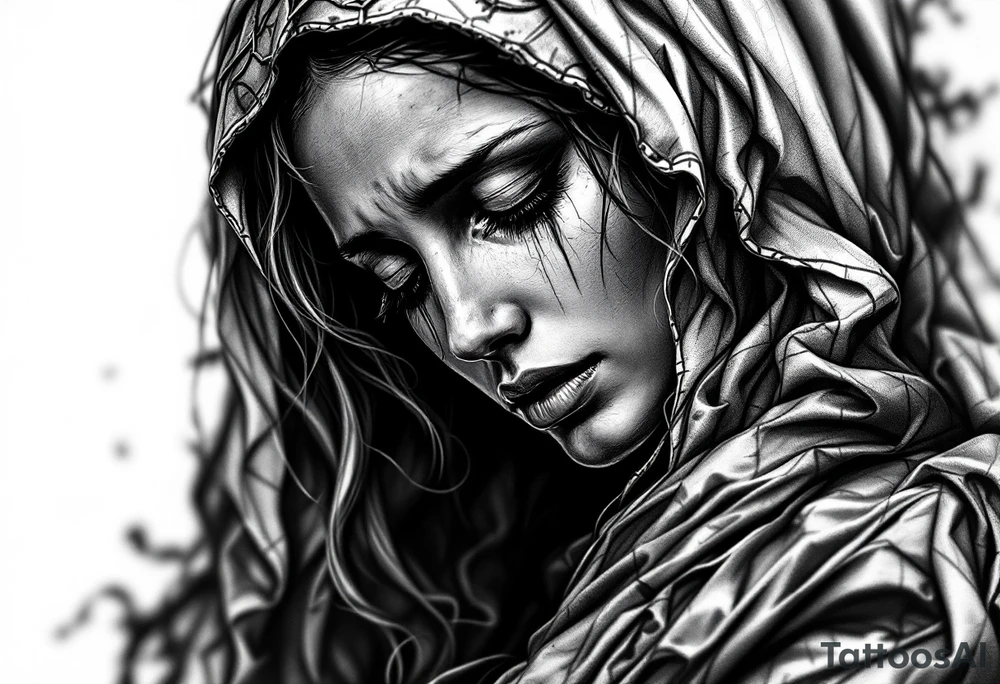 weeping virgin mary tattoo tattoo idea