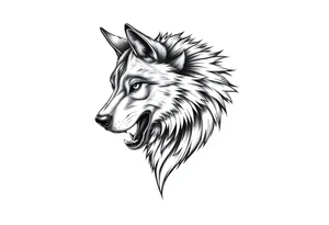 mongolian grey wolf tattoo idea