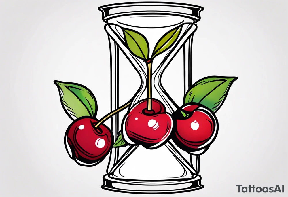 Cherry hourglass tattoo idea