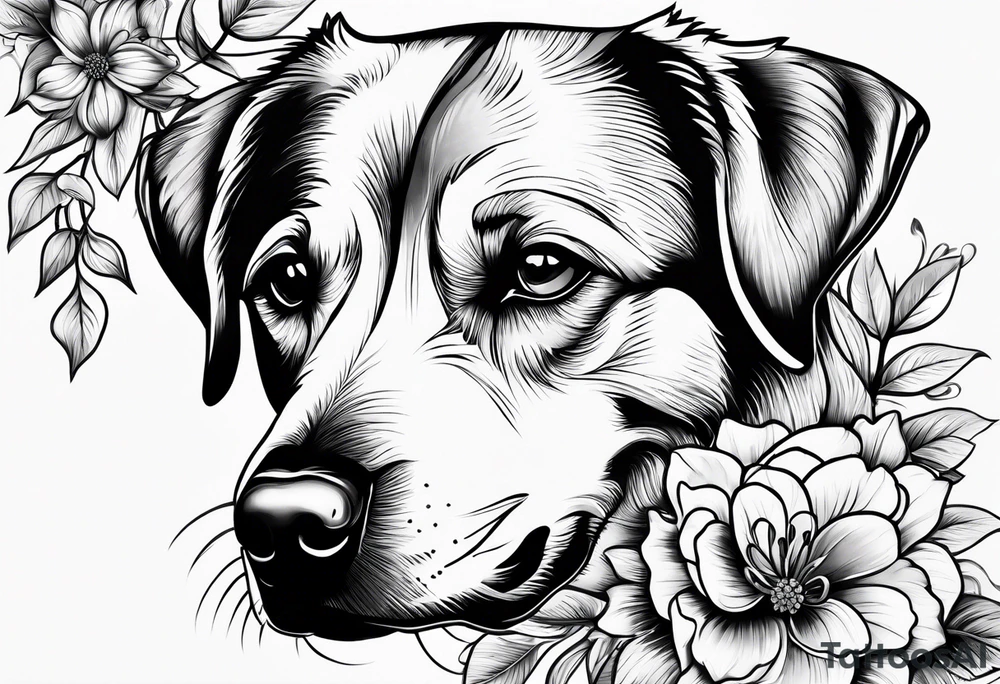 Dog wood flower tattoo idea