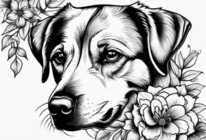 Dog wood flower tattoo idea
