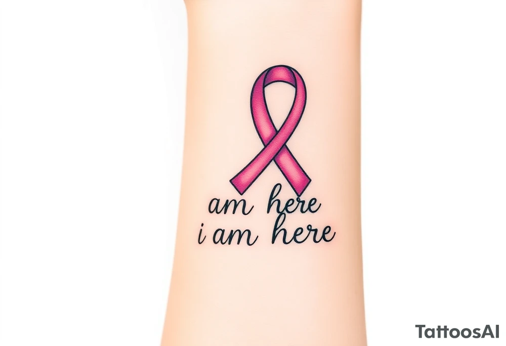 Breast cancer I am here tattoo idea
