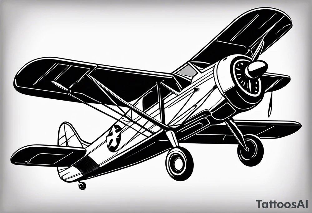sketch of adventure plane in perspective from the bottom tattoo idea